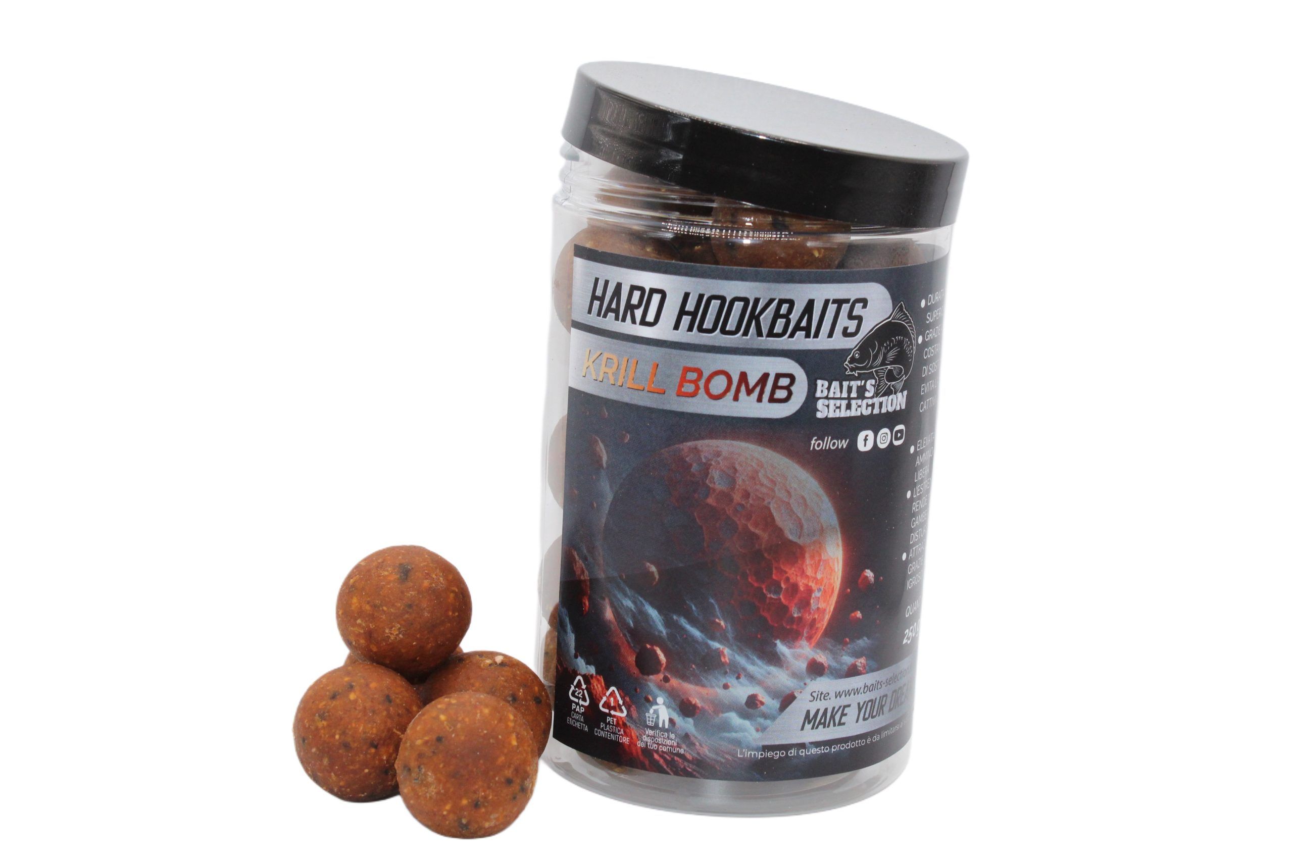 Hard hookbaits Krill Bomb - Carpfishing Self Made High Quality Baits